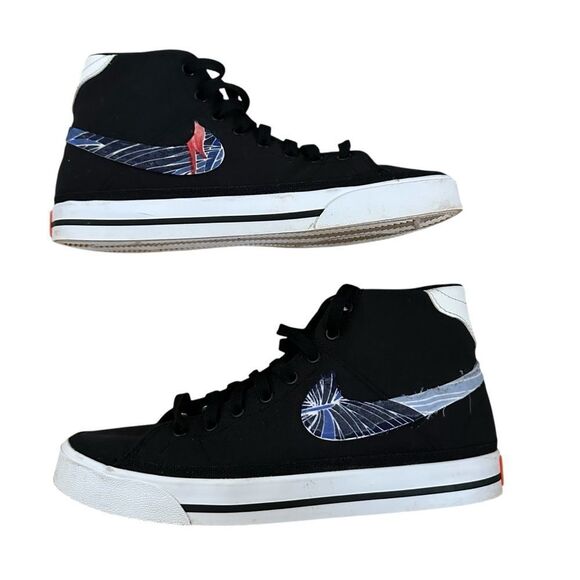 Nike Court Legacy Canvas Mid Black White shoes ~ Size 8 ~ DD0161-001 - Picture 1 of 9